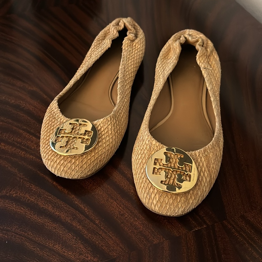 Tory Burch Python Tan Reva Ballet Flats - image 2